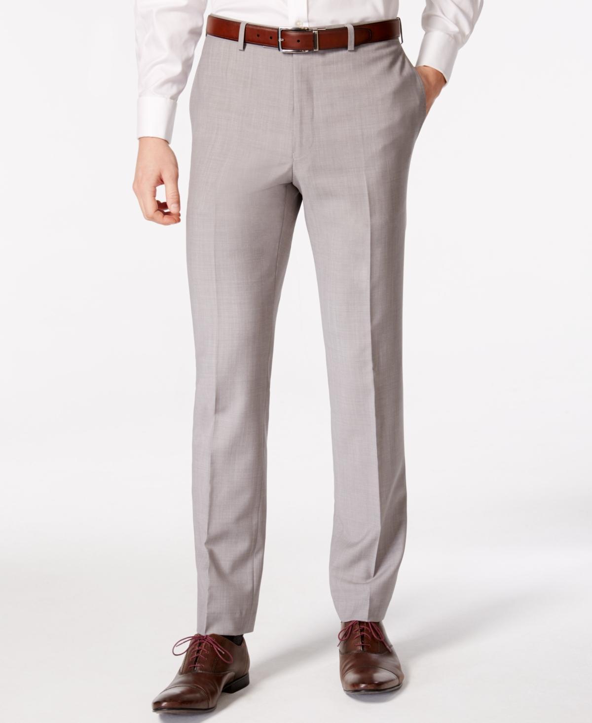 Calvin Klein Mens Solid Classic-Fit Suit Pants Product Image