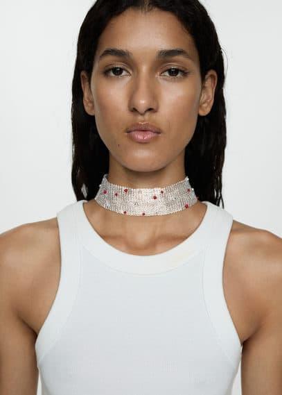 MANGO - Choker mesh beads - One size - Women Product Image