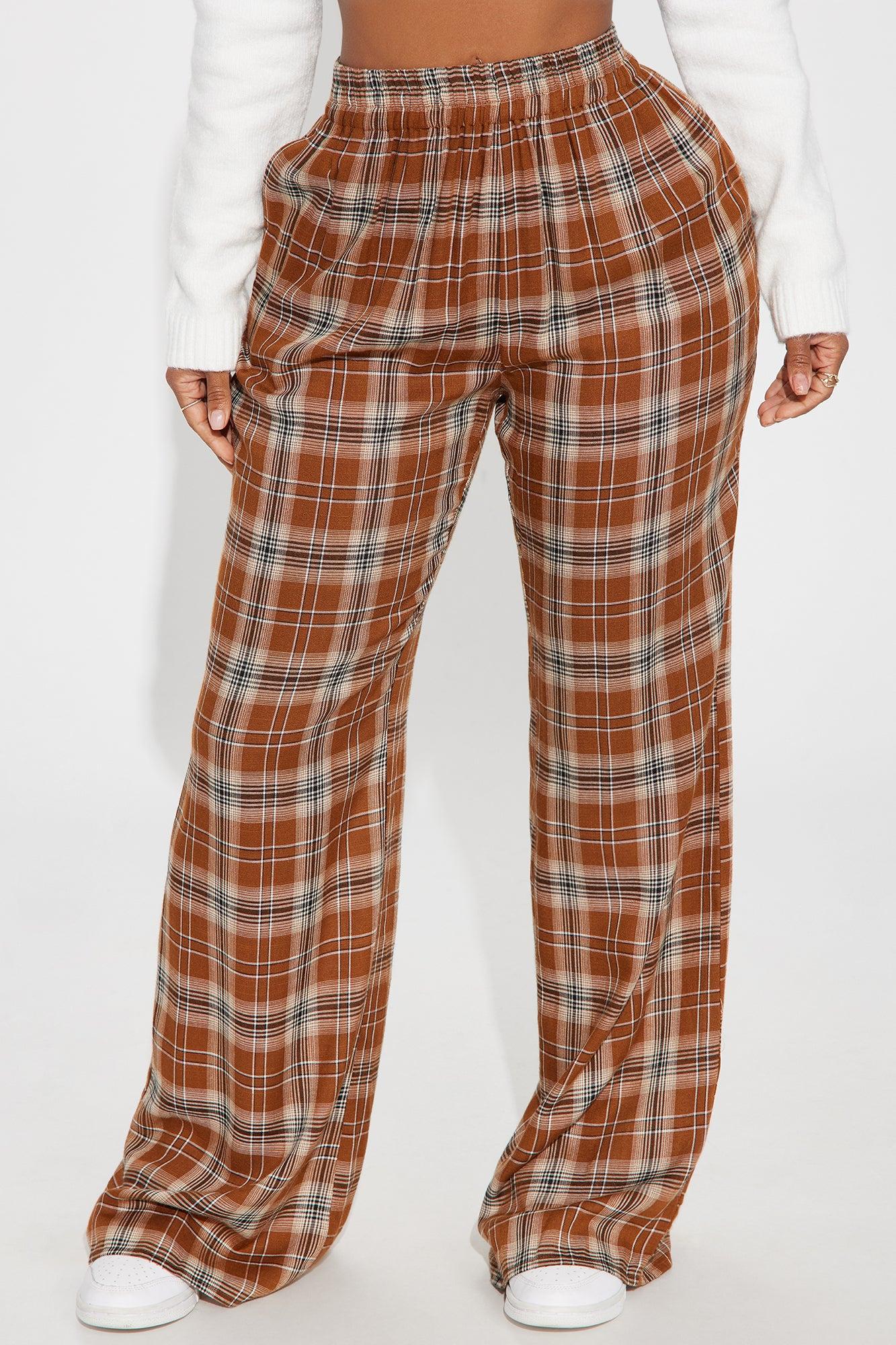 Hunter Plaid Boxer Pant - Brown Product Image