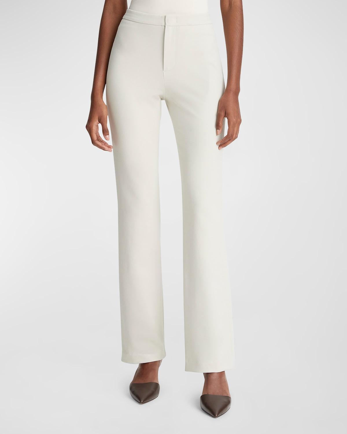 Womens Cotton-Blend Straight-Leg Trousers product image