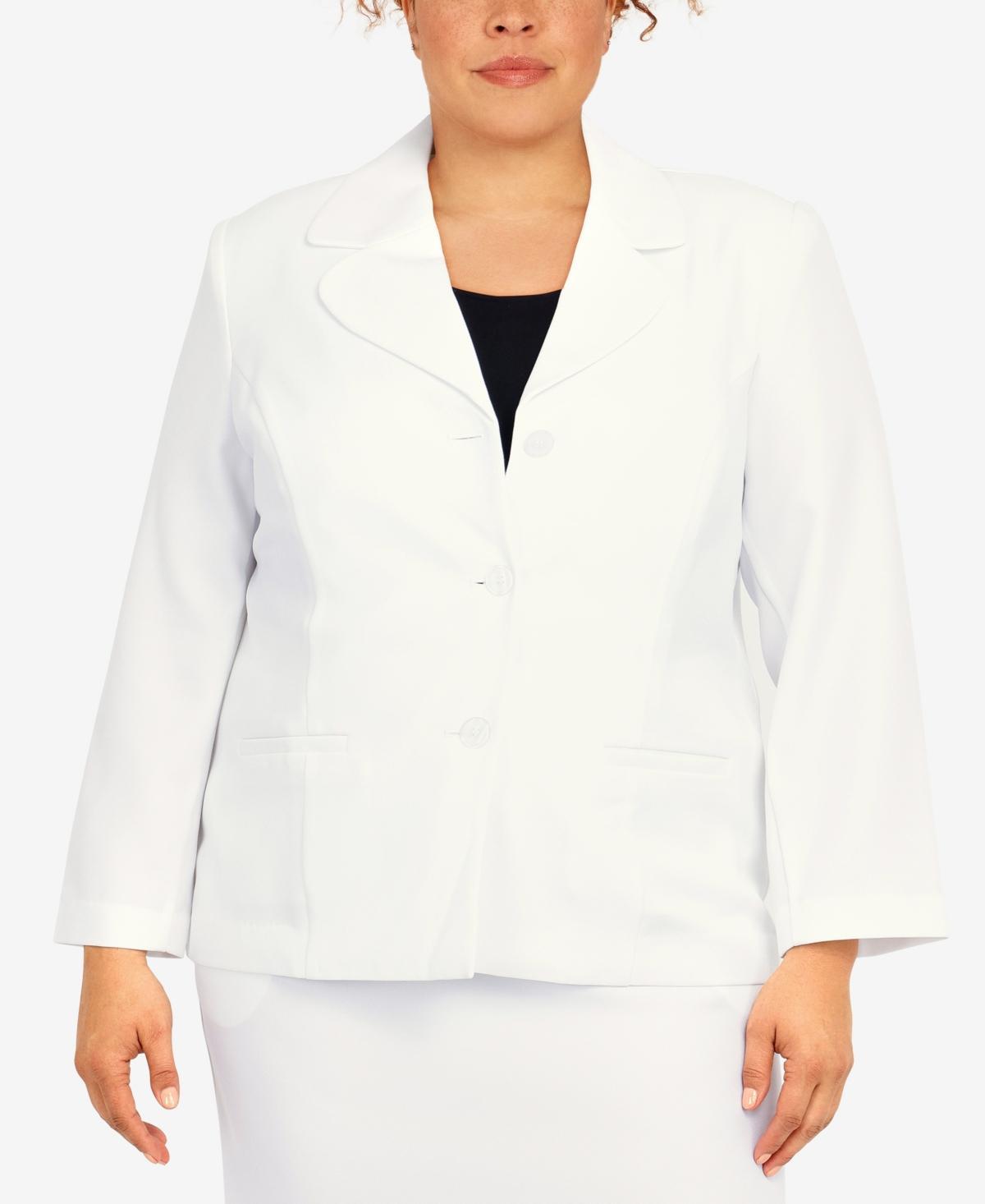 Plus Size Alfred Dunner Chic Button-Front Jacket, Womens Product Image