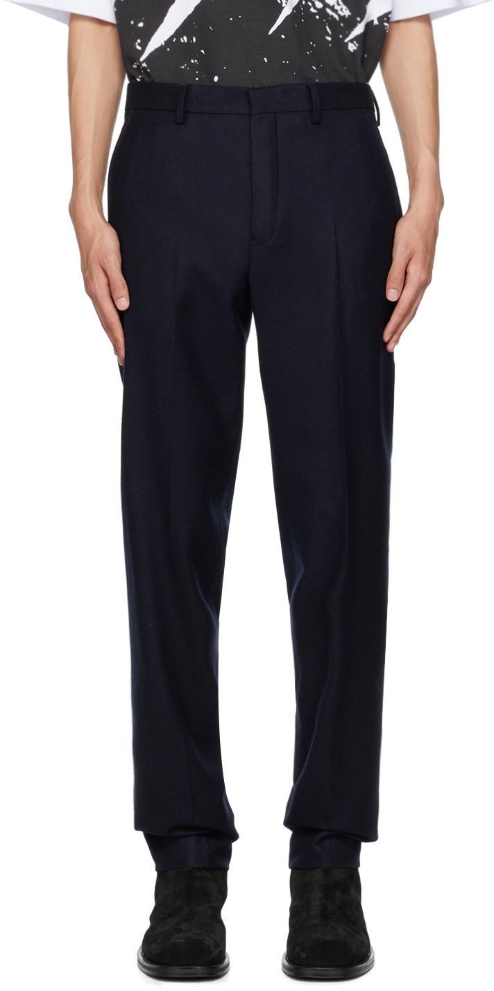 Navy Slim-fit Trousers In 509 Navy Product Image