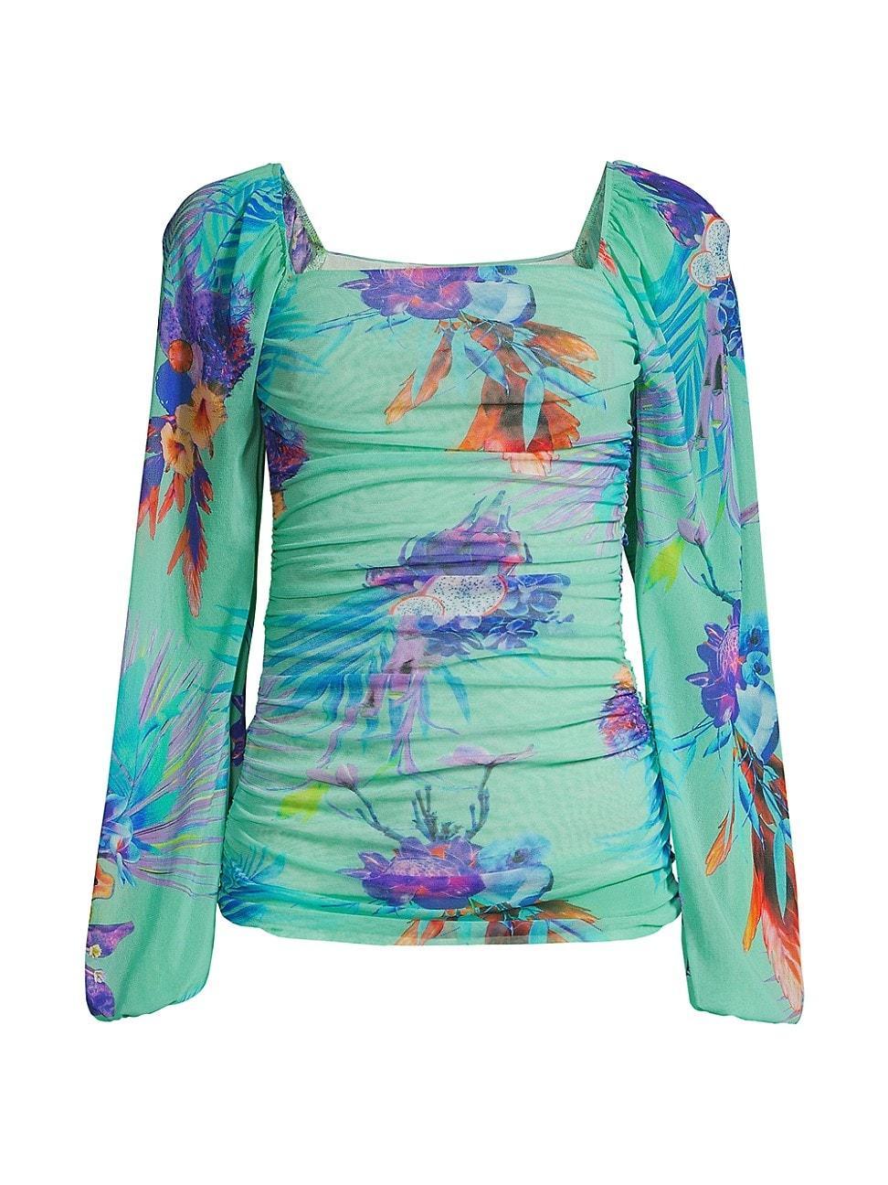 Womens Tropical Ruched Top Product Image