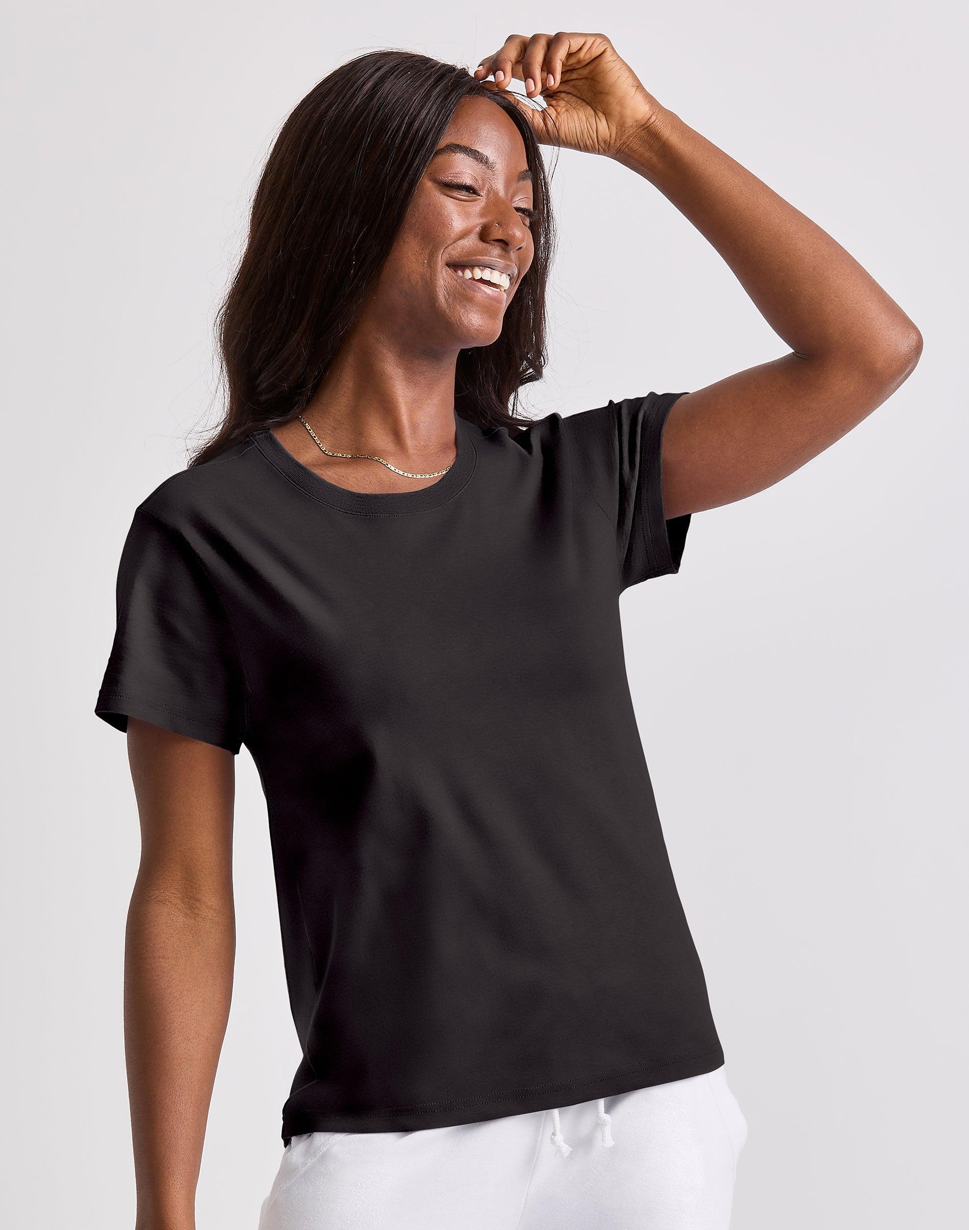 Hanes Originals Womens Tri-Blend T-Shirt Black 2XL Product Image