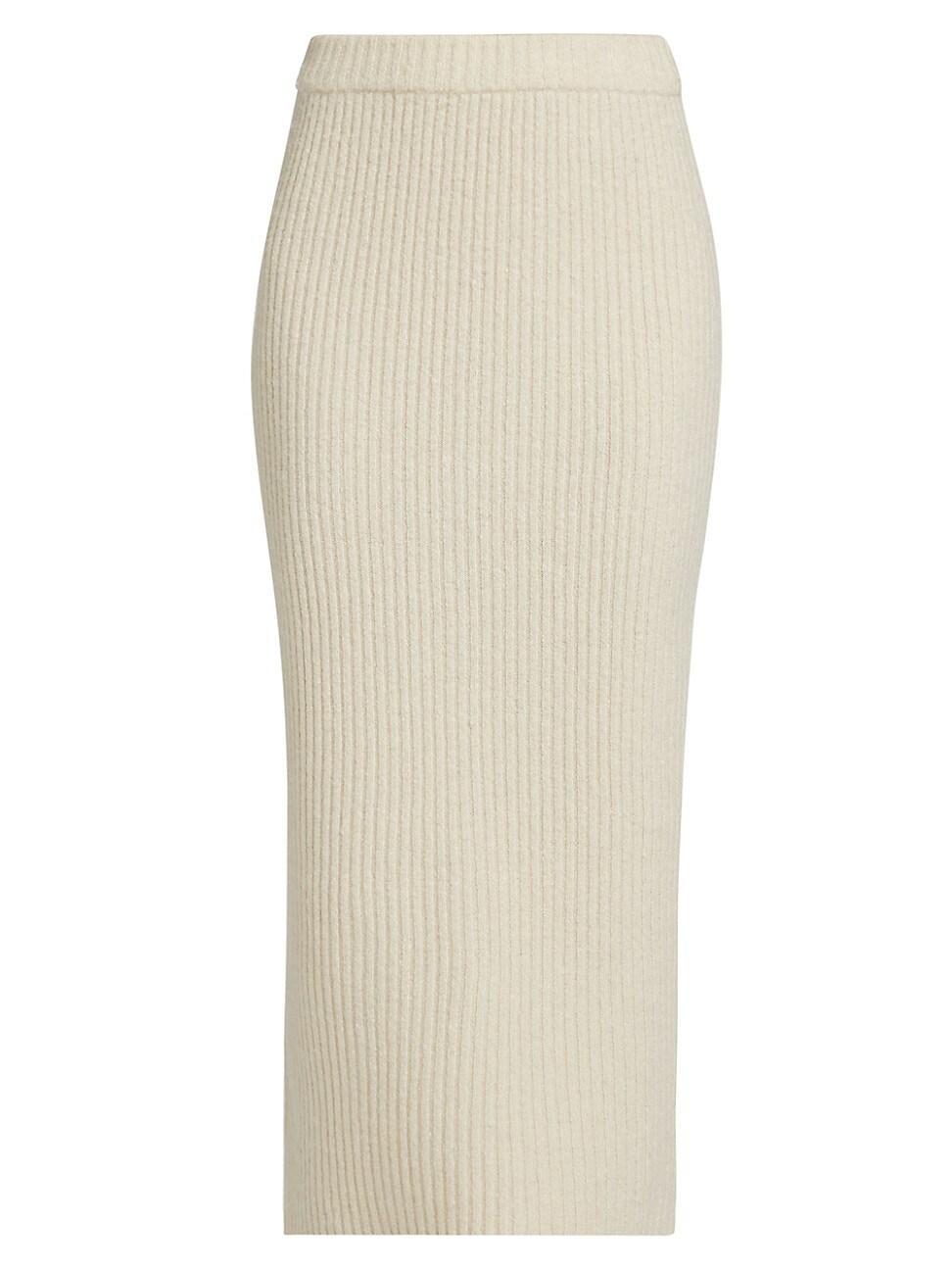 Womens Rib-Knit Wool-Cashmere Maxi Skirt Product Image