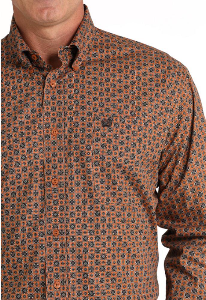 Cinch® Men's L/S Gold Geo Print Button Shirt Product Image