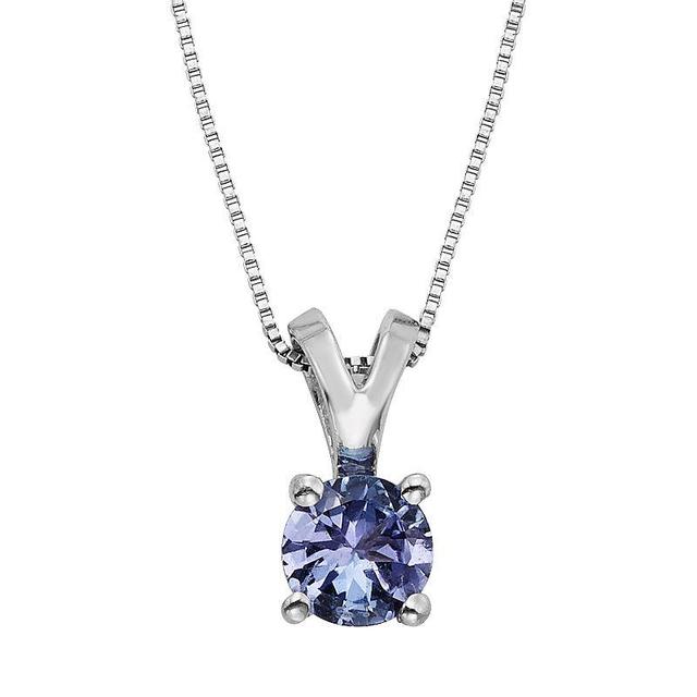 The Regal Collection Tanzanite 14k White Gold Pendant Necklace, Womens Purple Product Image