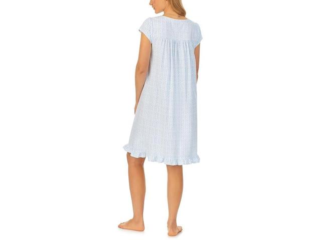 Eileen West Cap Sleeve Short Gown (Floral Stripe) Women's Pajama Product Image