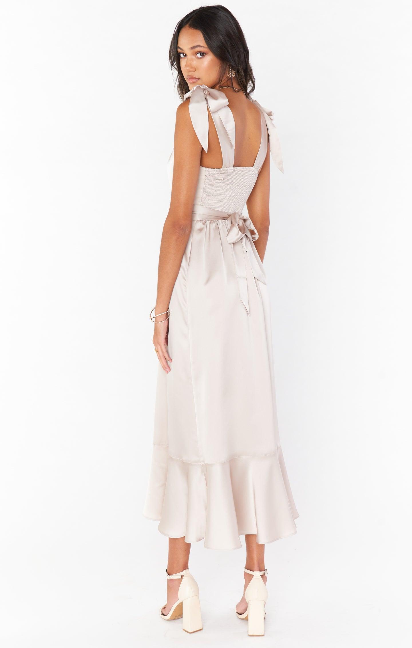 Claire Midi Dress ~ Show Me The Ring Luxe Satin Product Image