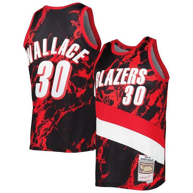 Mens Mitchell & Ness Rasheed Wallace Portland Trail Blazers 1999-00 Hardwood Classics Marble Swingman Jersey Product Image