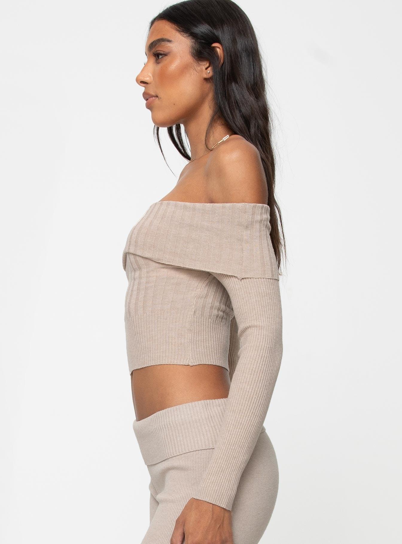 Tagula Off The Shoulder Top Beige Product Image