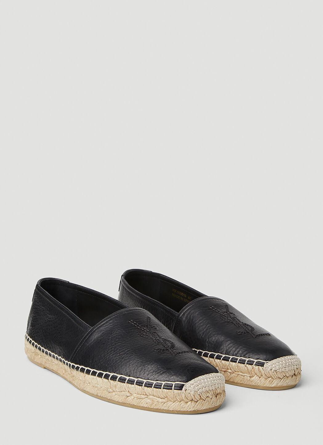 Embroidered Monogram Espadrilles In Black Product Image