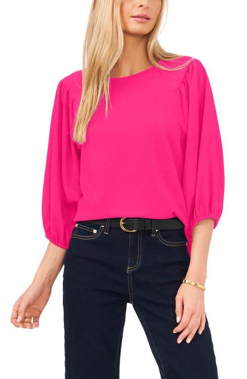 Vince Camuto Round Neck 34 Puff Sleeve Knit Top Product Image