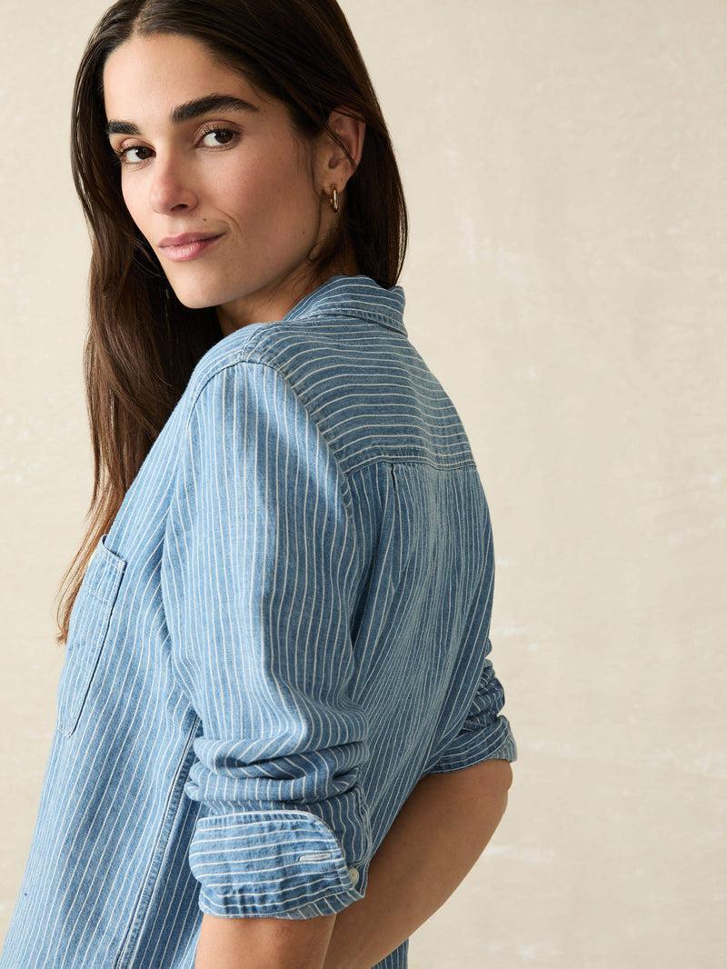 Tried & True Chambray Shirt - Aspen Stripe Wash Product Image