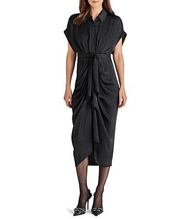 Steve Madden Tori Tie Waist Midi Shirtdress Product Image