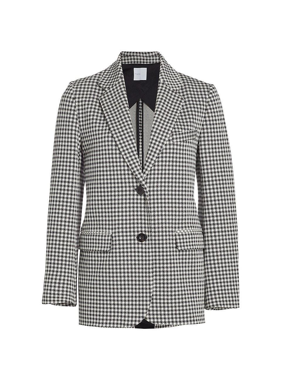 Womens Tailored Gingham Blazer Product Image