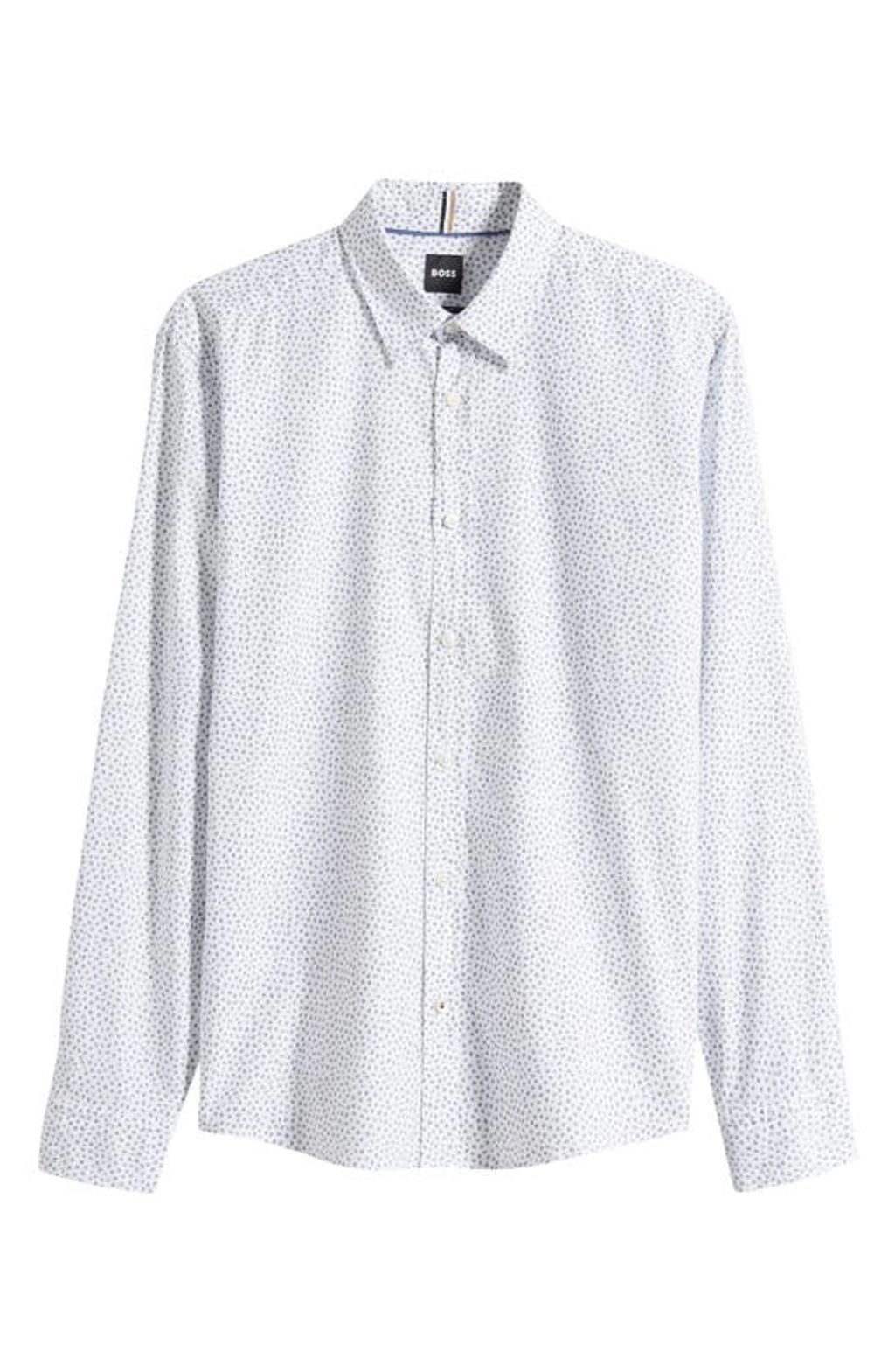 Men's Regular-fit Shirt In Printed Oxford Cotton In White Product Image