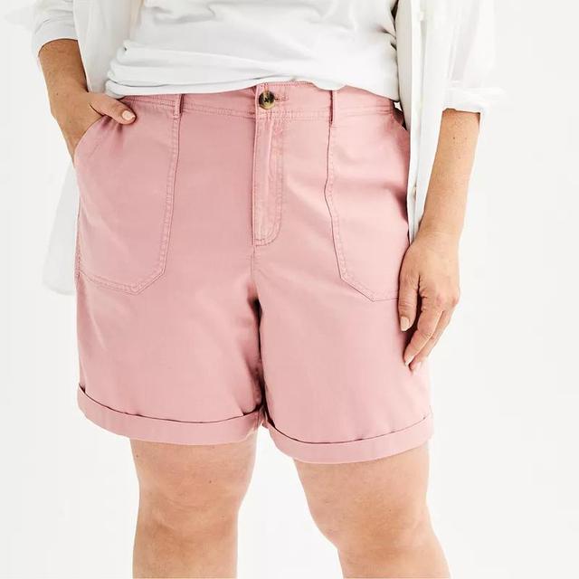 Plus Size Sonoma Goods For Life Utility Bermuda Shorts, Womens Silver Beam Product Image