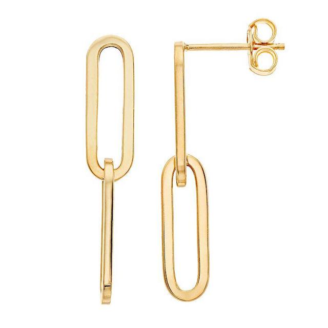 Saks Fifth Avenue Made in Italy Saks Fifth Avenue Women's 14K Yellow Gold Paper Clip Chain Linear Earrings  - female - Size: one-size Product Image