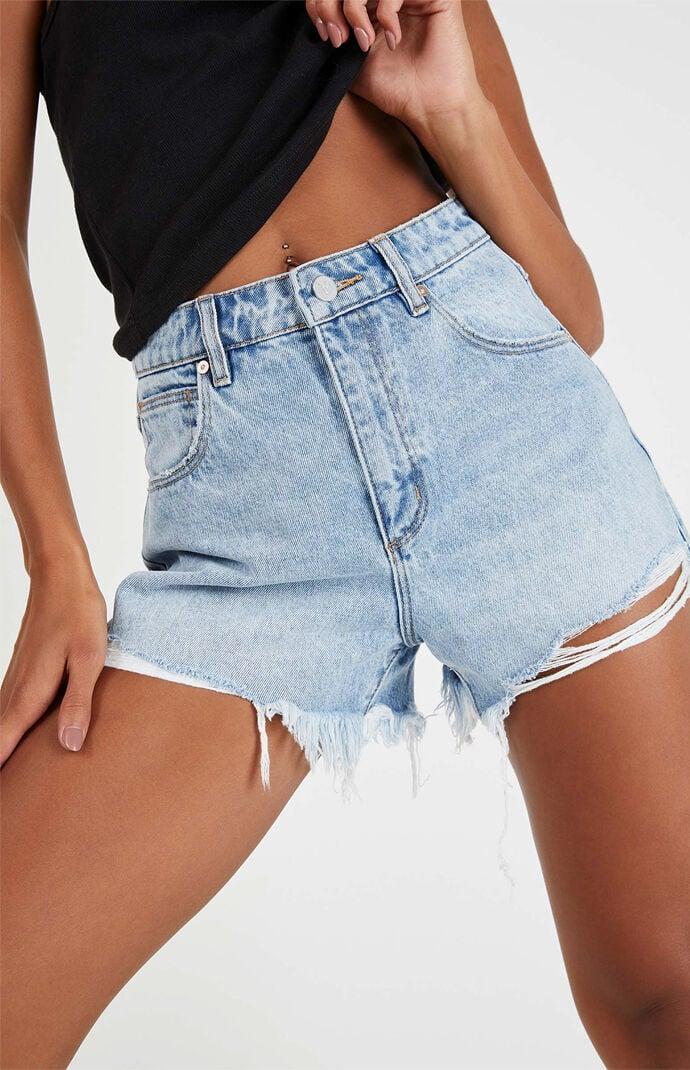 ABRAND Women's Venice Suzie Ripped High Waisted Relaxed Denim Shorts Product Image