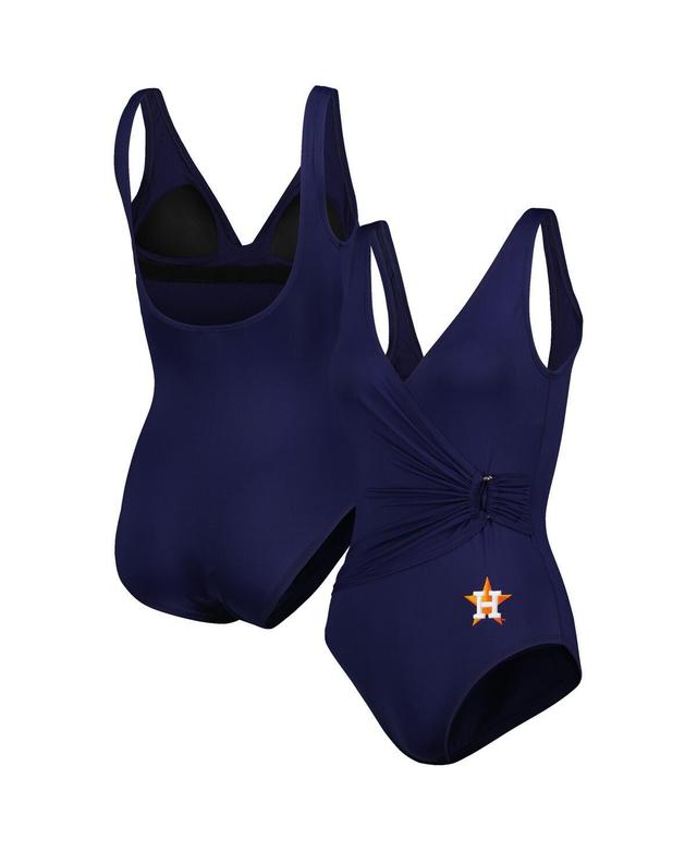 Women's Tommy Bahama Navy Houston Astros Pearl Clara One-Piece Swimsuit Product Image