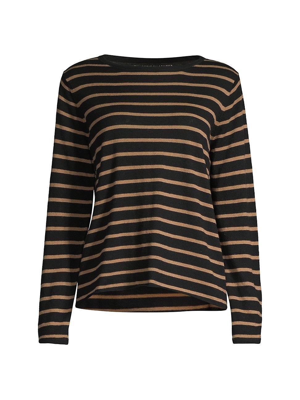 Womens Stripe Cashmere Boatneck Sweater Product Image