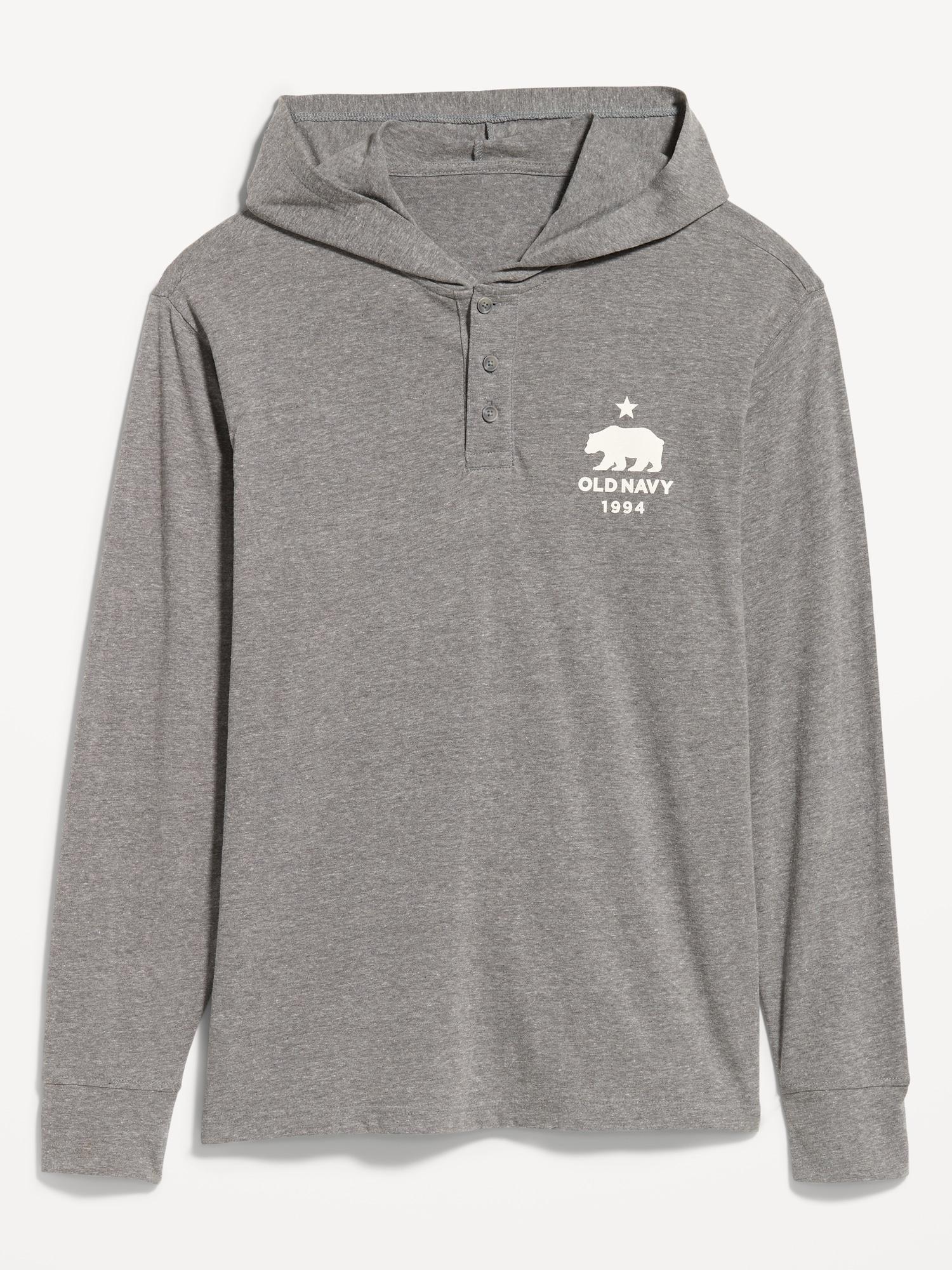 Lightweight Logo Henley Hoodie Product Image