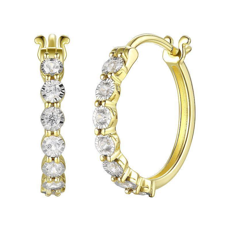 1/10 Carat T.W. Diamond Hoop Earrings, Womens, White Product Image