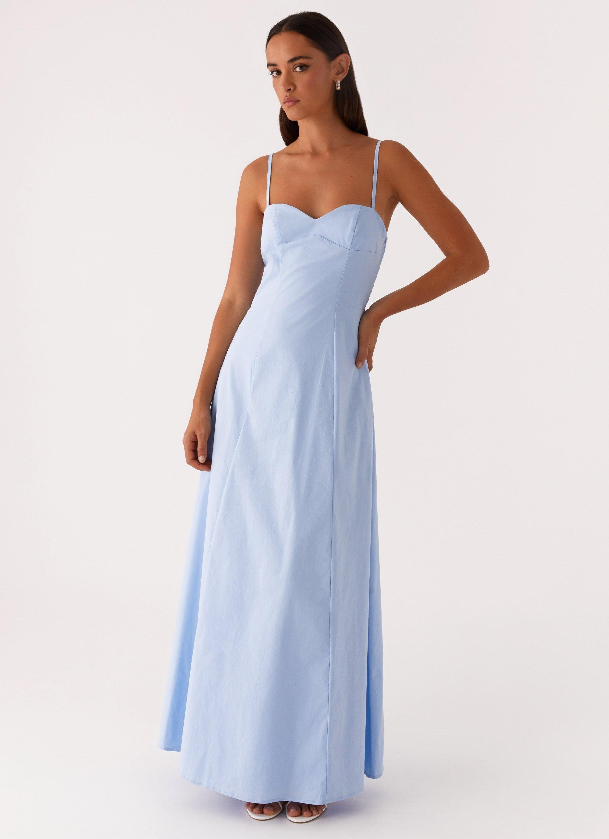 Clear As Day Maxi Dress - Blue Product Image