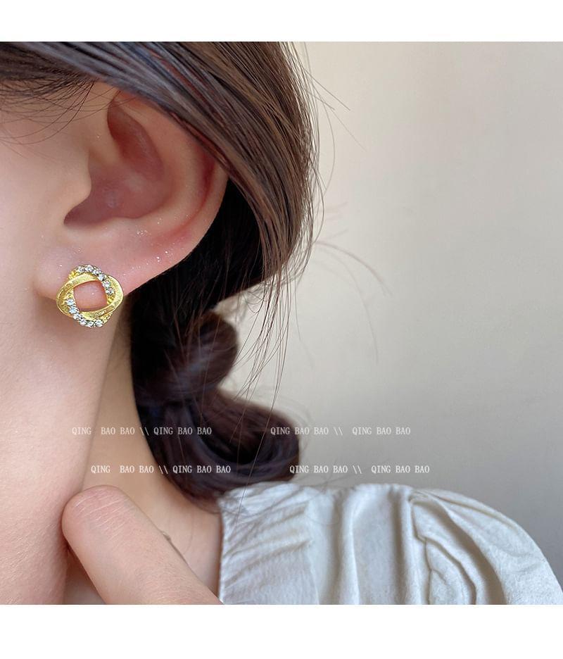 CZ Hoop Stud Earring Product Image