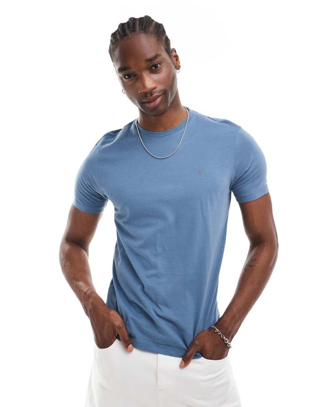 AllSaints Brace brushed cotton T-shirt in blue Product Image