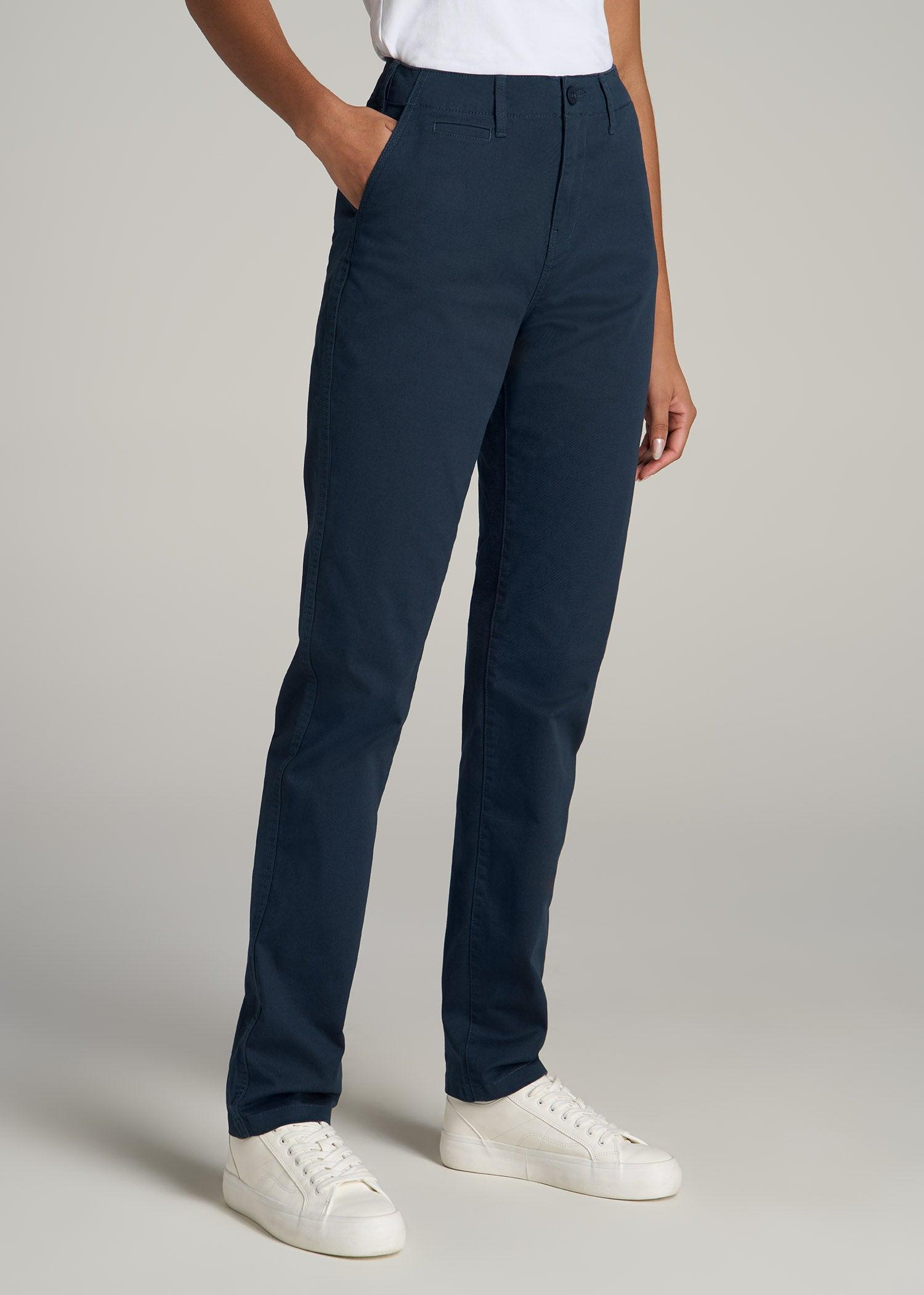 High Rise Tapered Chino Pants for Tall Women in Marine Navy Product Image