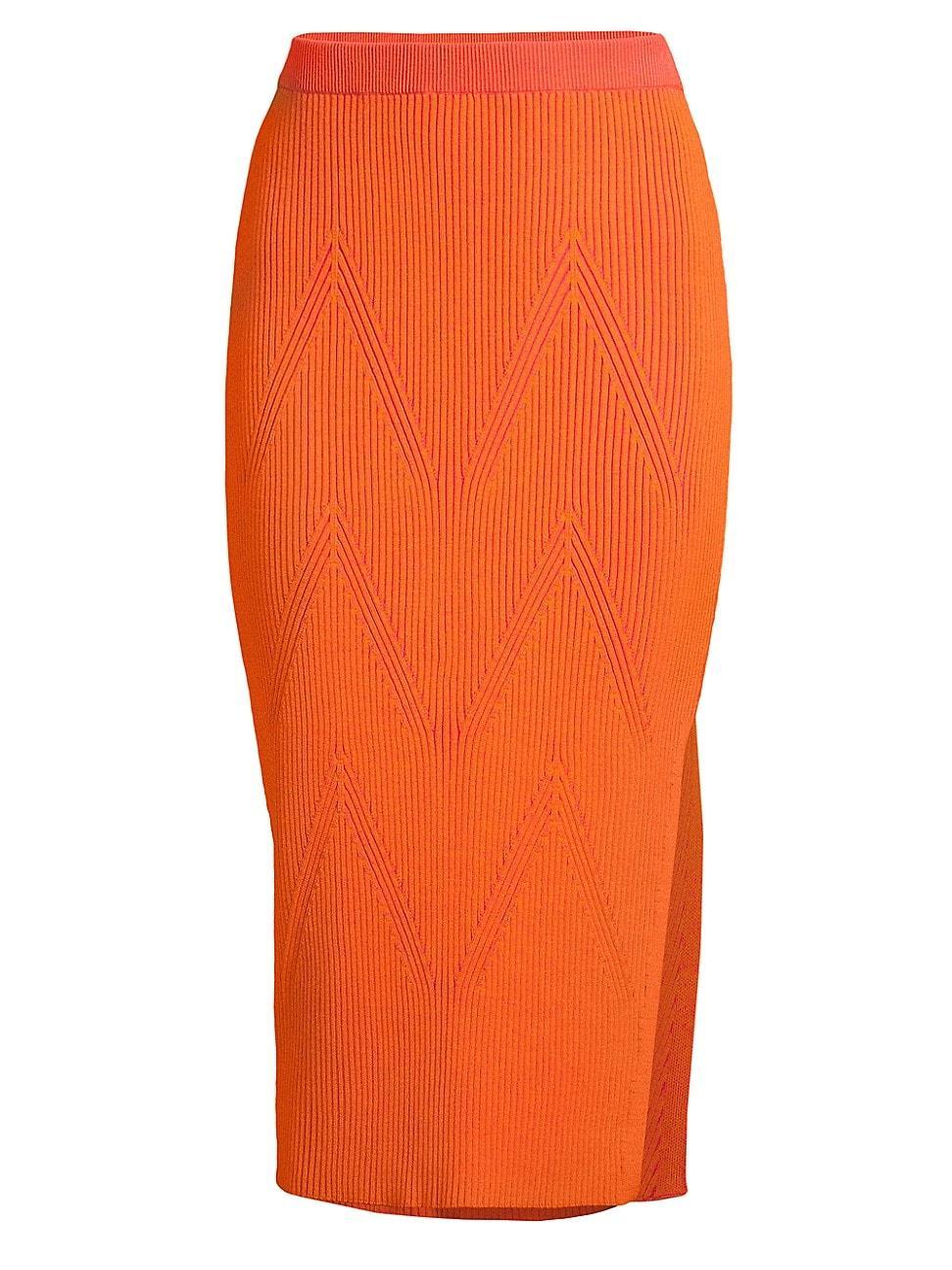 Womens Ribbed-Knit Midi-Skirt Product Image