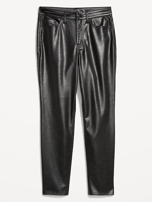 High-Waisted OG Straight Faux-Leather Ankle Pants Product Image