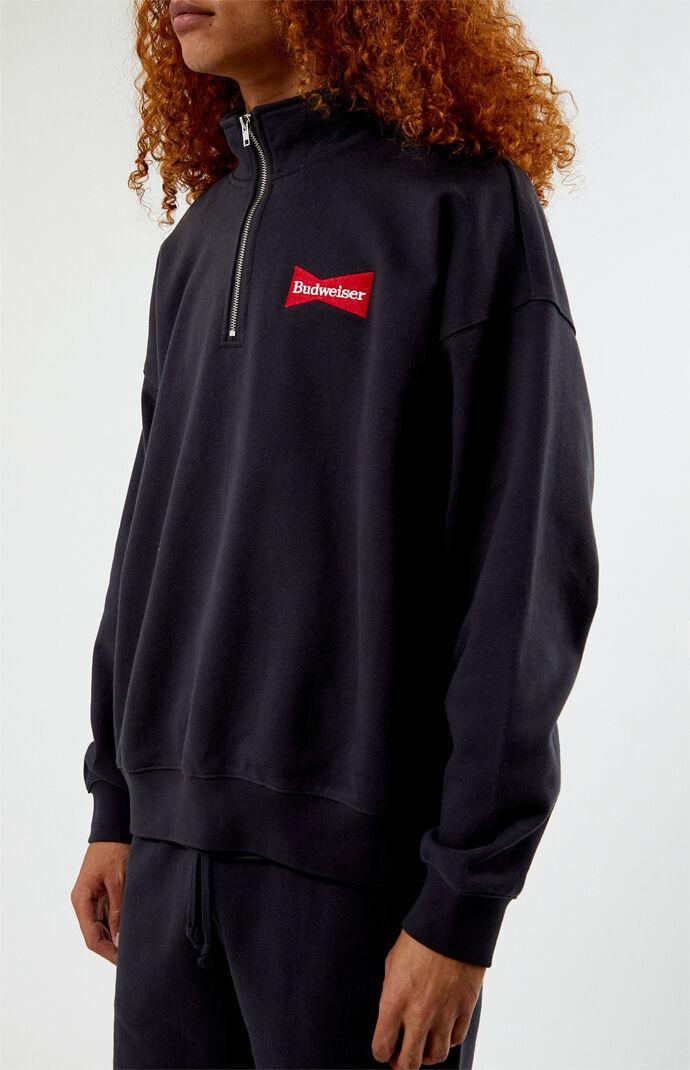 Budweiser Men's By PacSun Quarter Zip Ribbon Sweatshirt Product Image