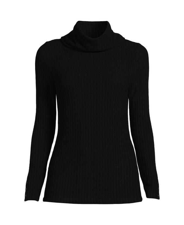 Plus Size Lands End Long Sleeve Wide Rib Turtleneck, Womens Rich Red Product Image