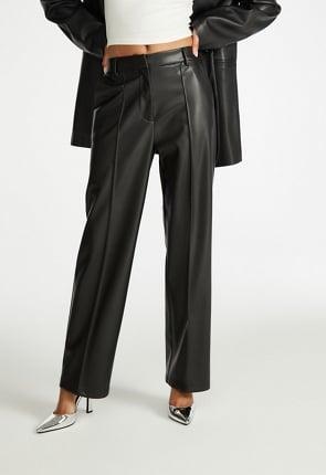 Wide Leg Faux Leather Trousers product image