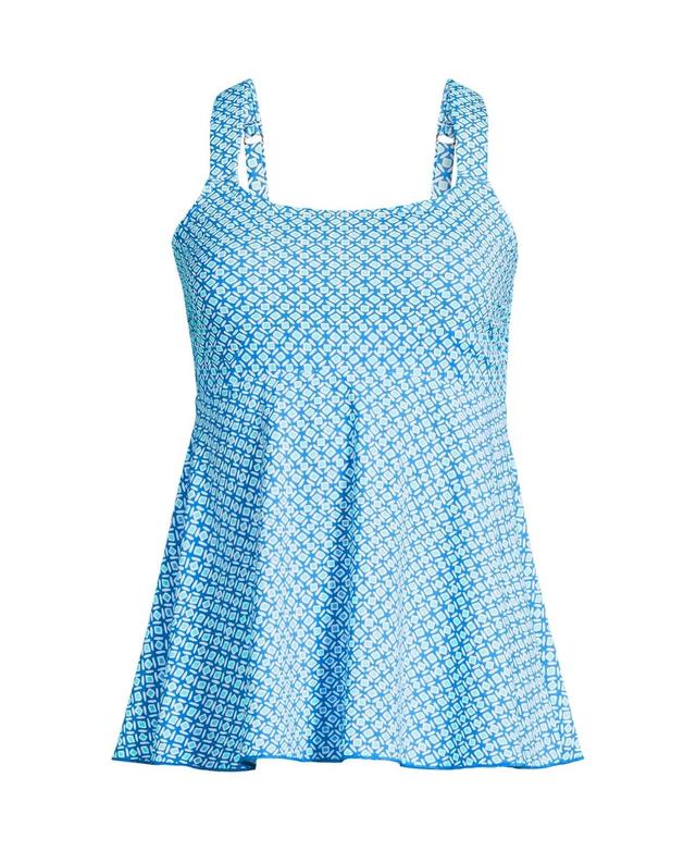 Womens Lands End Flutter Empire UPF 50 Tankini Top Dark Blue Product Image