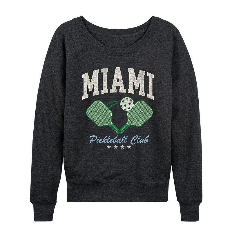 Womens Miami Pickleball Club Lightweight French Terry Sweatshirt, Girls Grey Gray Product Image