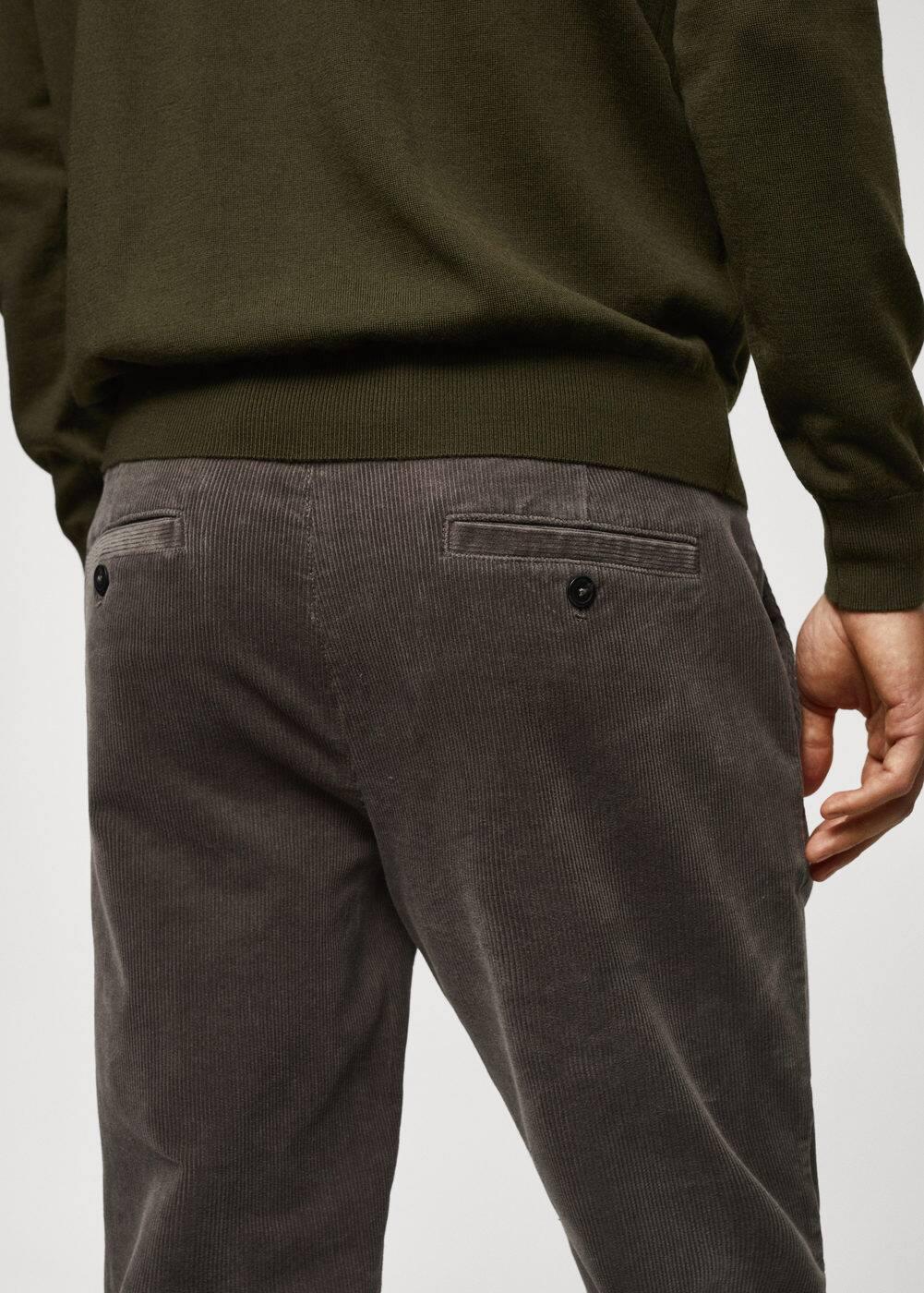 MANGO MAN - Micro-corduroy slim-fit pants greyMen Product Image