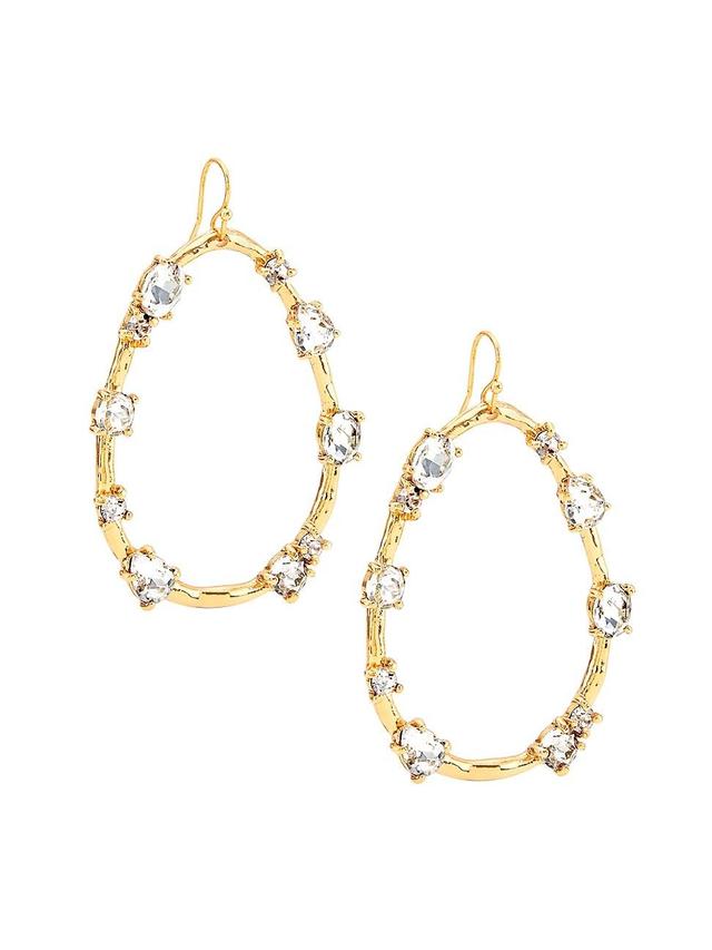 Womens Gold-Plated & Glass Crystal Drop Earrings Product Image