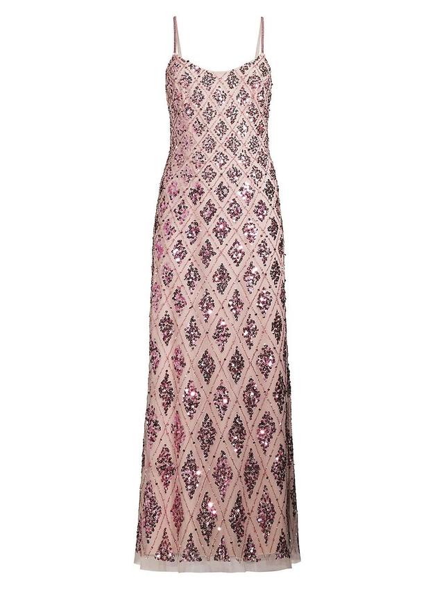 Womens Sequin Mesh Gown Product Image