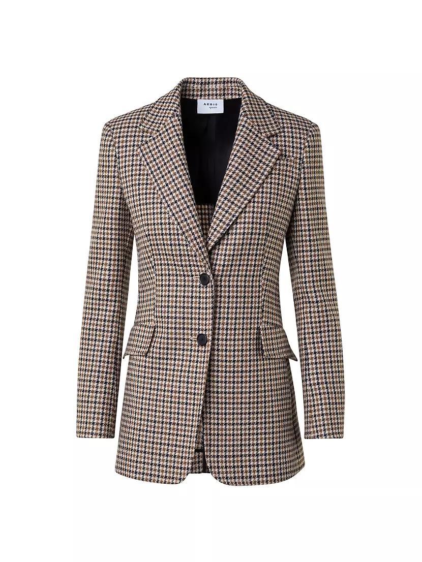 Houndstooth Wool Boyfriend Blazer Product Image