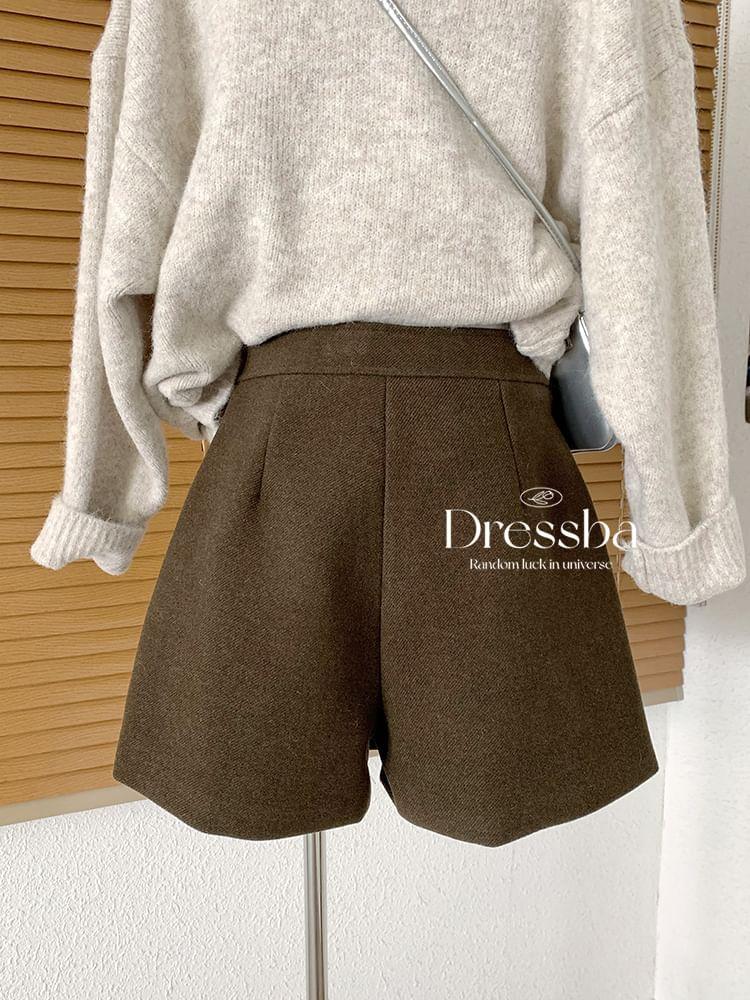 High Waist Plain Mini Skort Product Image