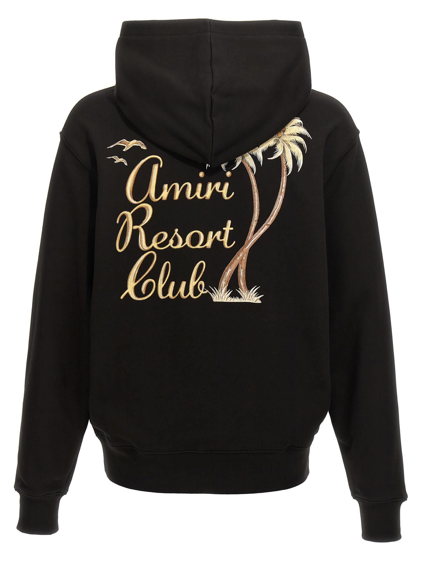 AMIRI Twisted Palms Hooded Cotton Sweatshirt In Black Product Image