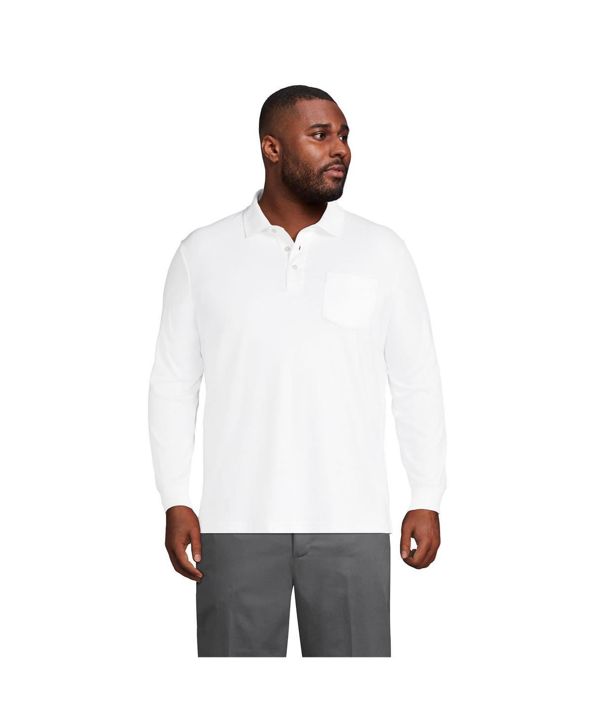 Big & Tall Lands End Super Soft Relaxed-Fit Supima Pocket Polo, Mens Product Image