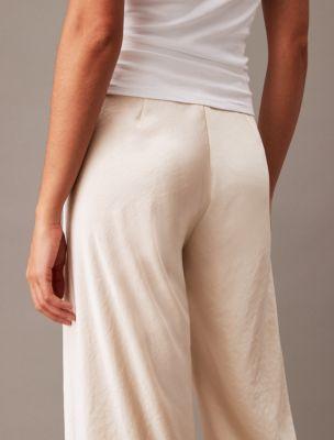 Crushed Satin Wide Leg Pants Product Image