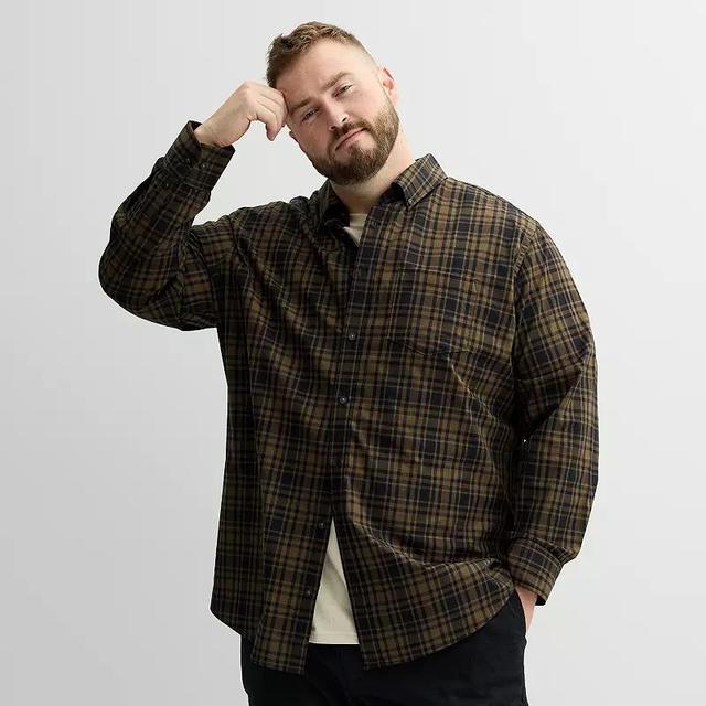 Big & Tall Sonoma Goods For Life Perfect Length Button-Down Shirt, Mens Blue Gingham Product Image