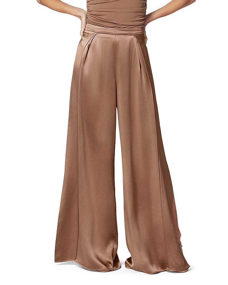 Womens Pleated High-Rise Wide-Leg Pants Product Image