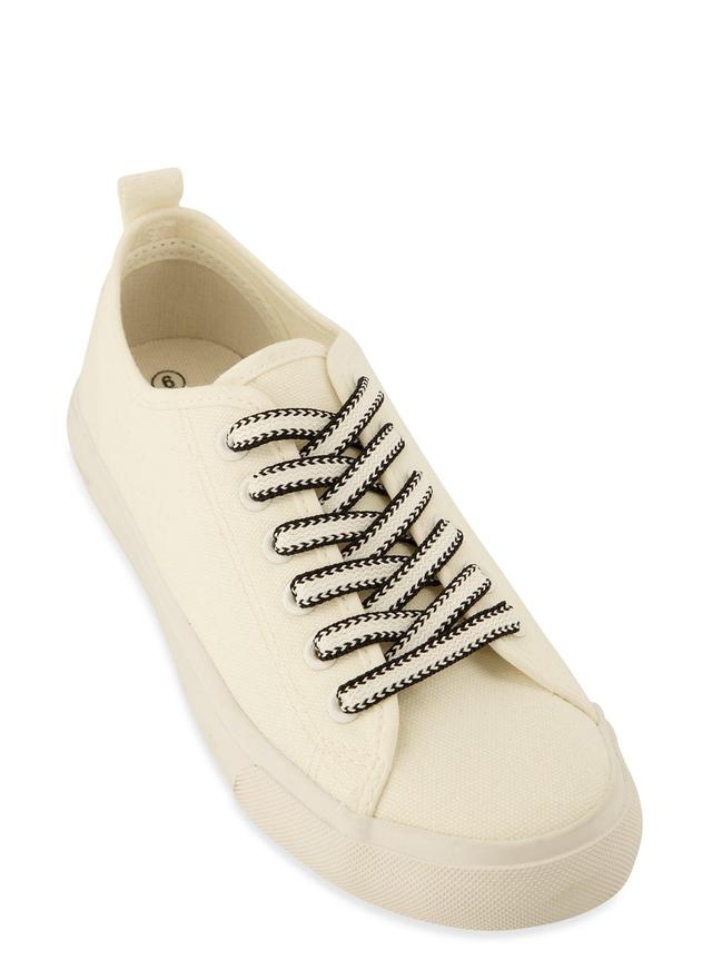 Womens Canvas Lace Up Sneakers Product Image